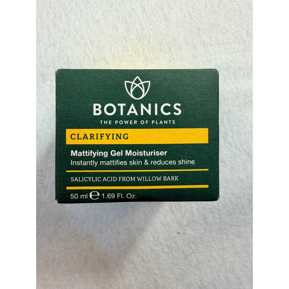 Botanics Clarifying Mattifying Gel Moisturiser Willow Bark Turmeric 50ml 1.69oz
